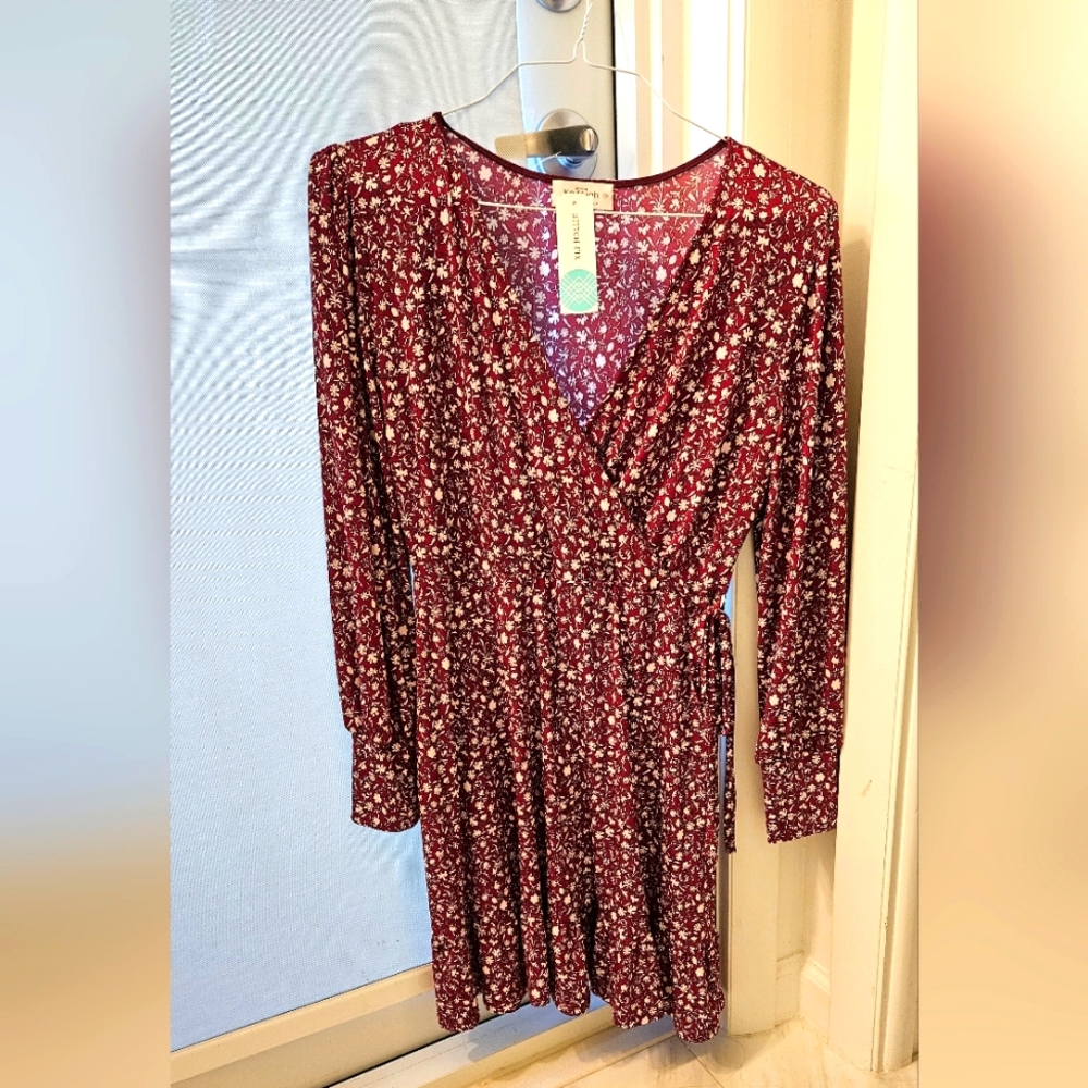 Kaileigh Pamela Knit Faux Wrap Dress (size L petite)